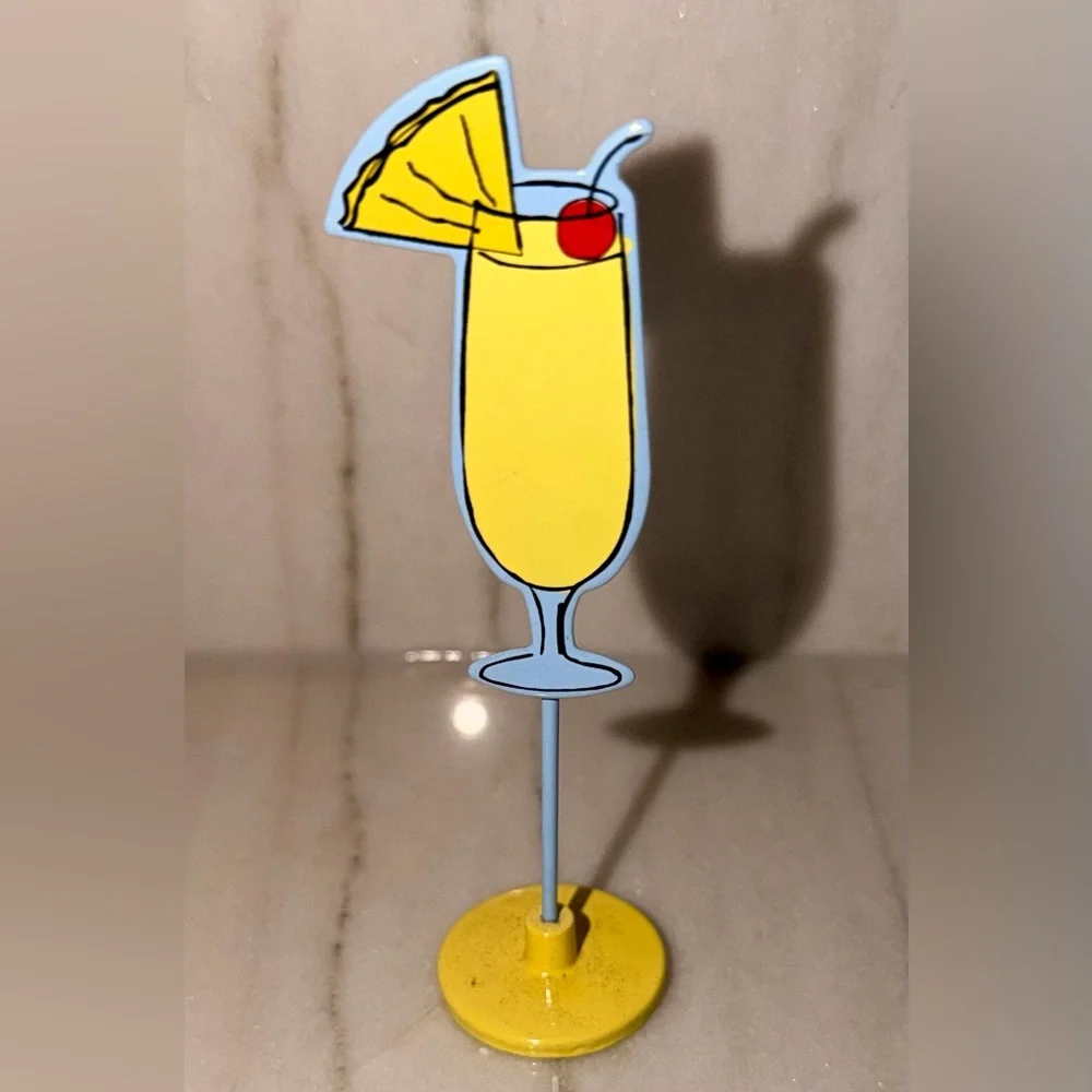 Colorful Cocktail Place Card or Photo Holders - Yellow, Green, Pink